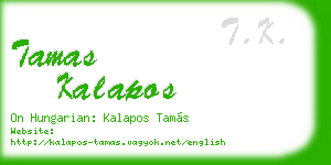 tamas kalapos business card